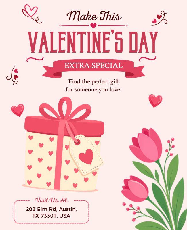 Valentine's Day Gift Shopping Poster Template