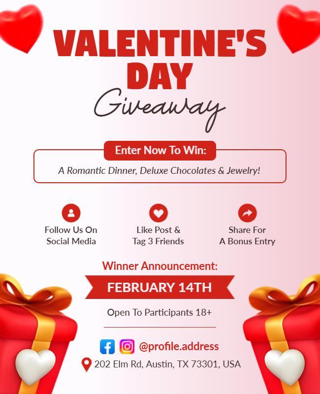 Valentine's Day Giveaway Event Flyer Template