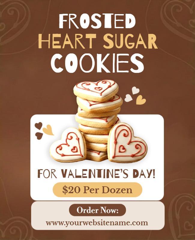 Valentine's Day Heart Sugar Cookies Flyer Template