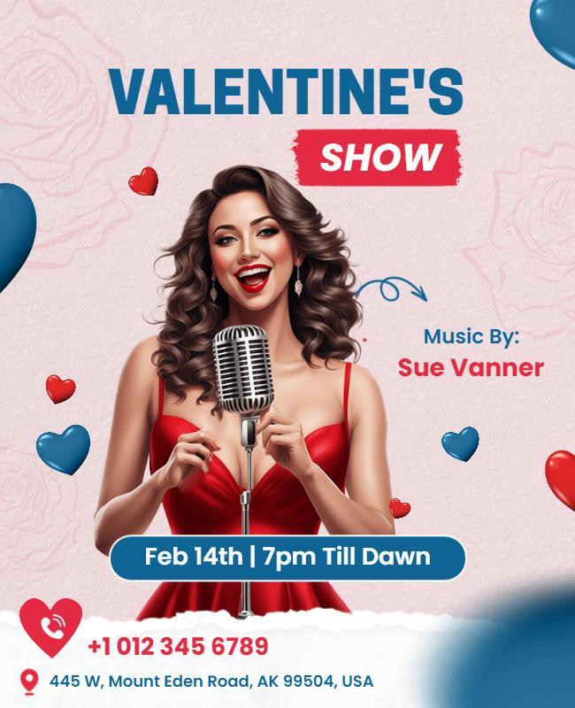 Valentines Day Live Music Show Flyer Template