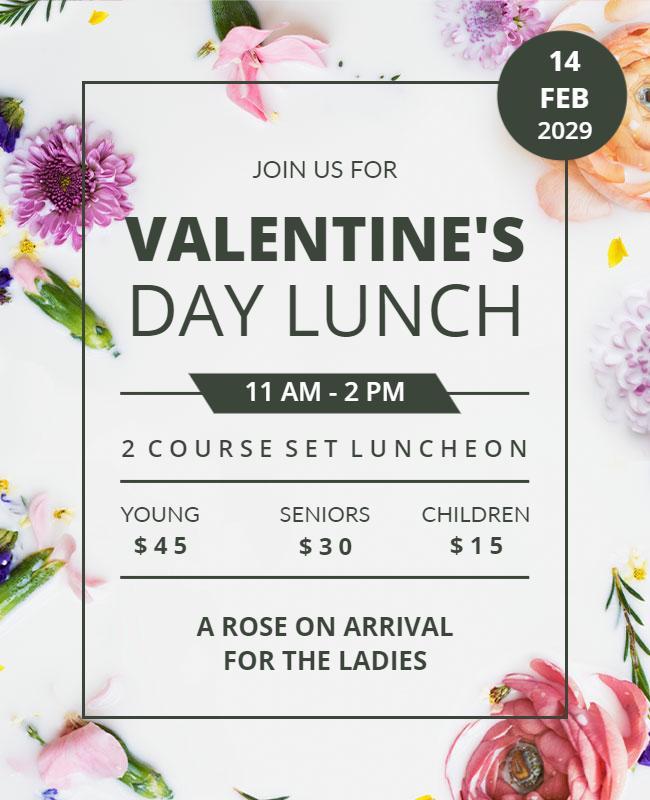 Valentines Day Lunch Event Flyer Template