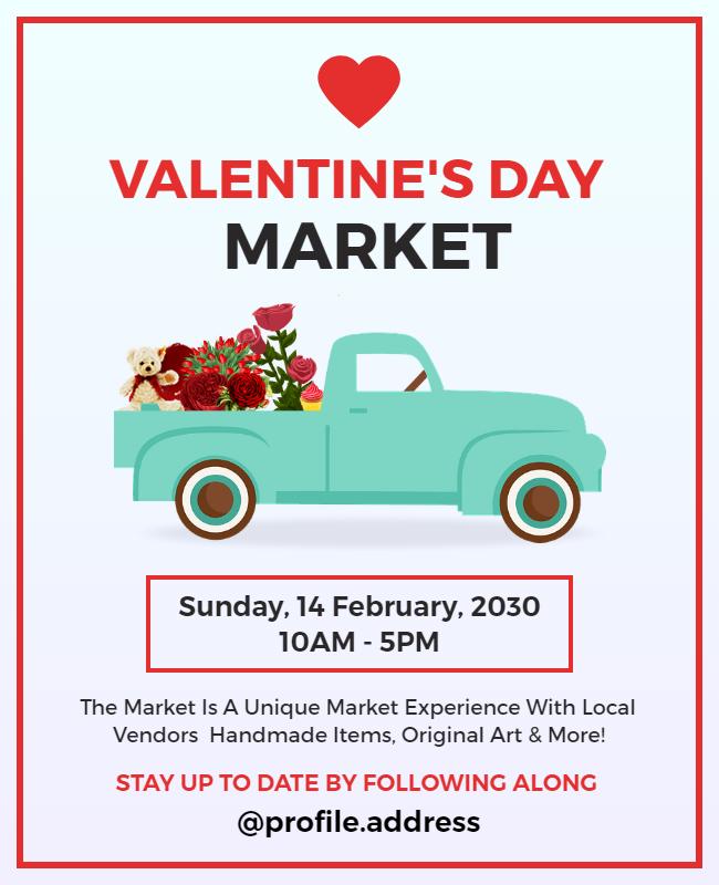 Valentines Day Market Event Flyer Template