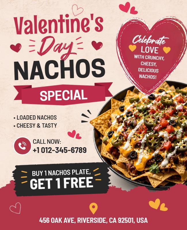 Valentine's Day Nachos Special Flyer Template