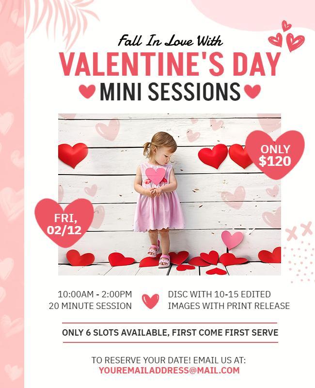 Valentine's Day Photo Mini Sessions Flyer Template