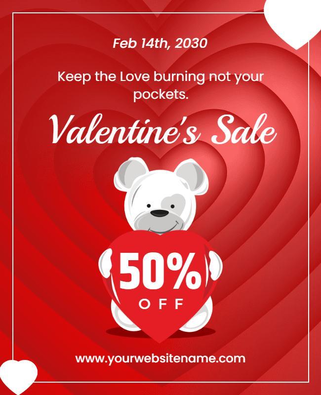 Valentines Day Sale Discount Flyer Template