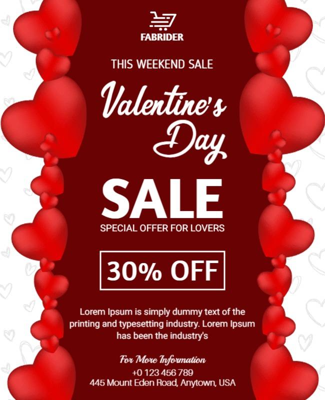 Valentines Day Sale Offer Flyer Template