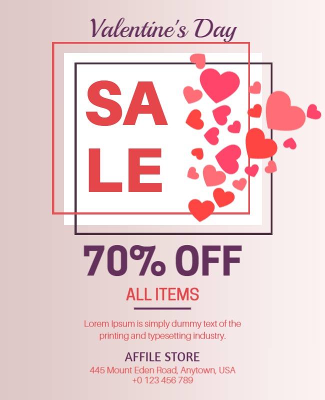 Valentines Day Sale Promotion Flyer Template