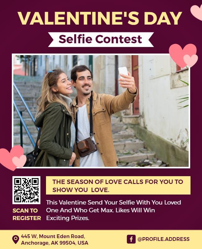 Valentines Day Selfie Contest Flyer Template