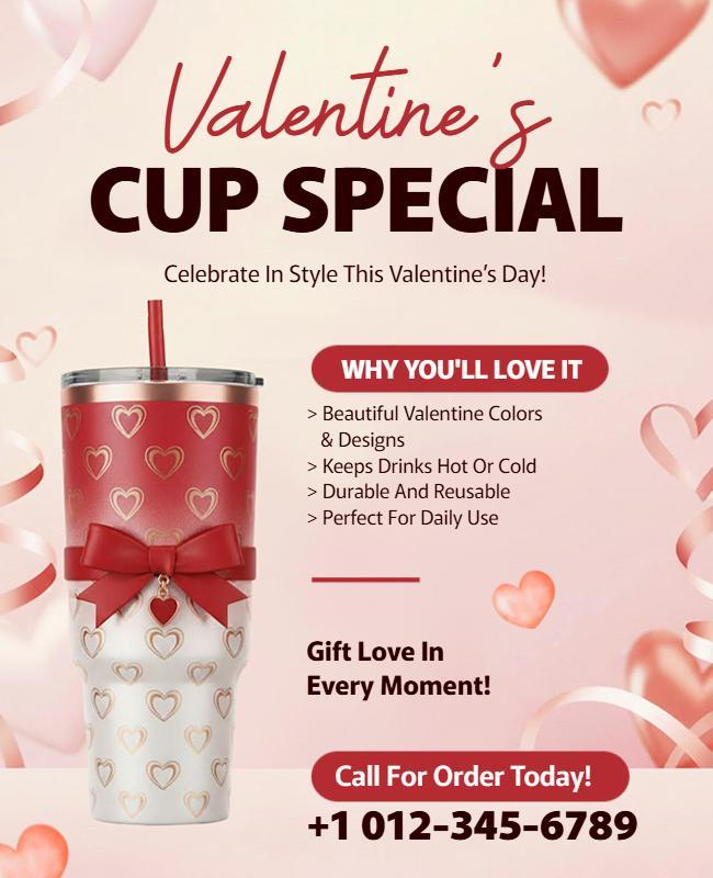 Valentine's Day Special Offer Cup Flyer Template