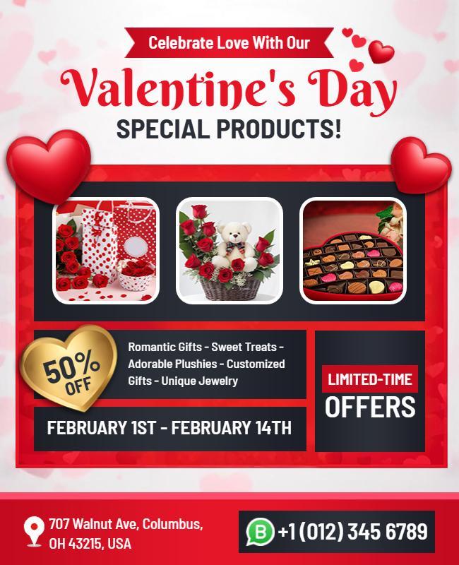 Valentine's Day Special Products Promotion Flyer Template