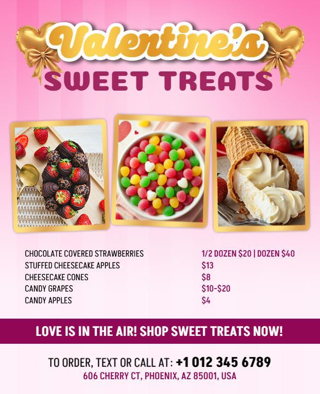 Valentine's Day Sweet Treats Flyer Template