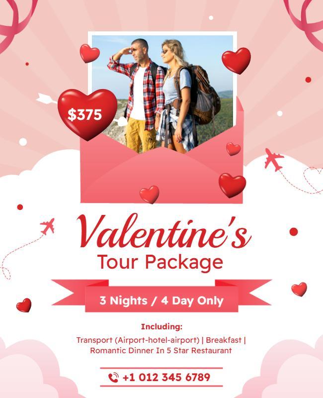 Valentines Getaway Romantic Tour Flyer Template