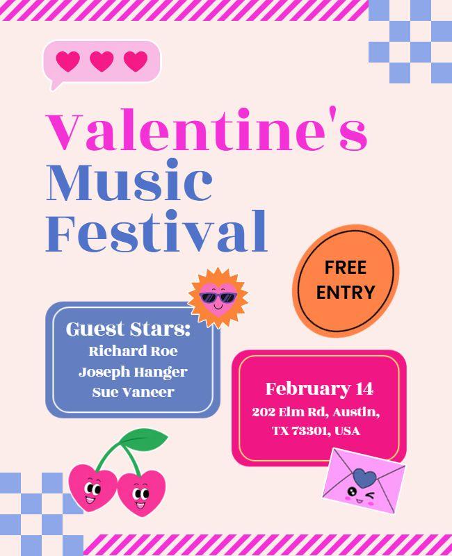 Valentine's Music Festival Event Poster Template