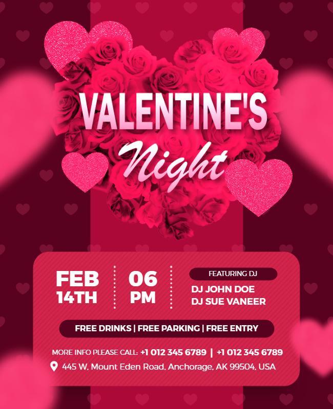 Valentines Night Party Event Flyer Template