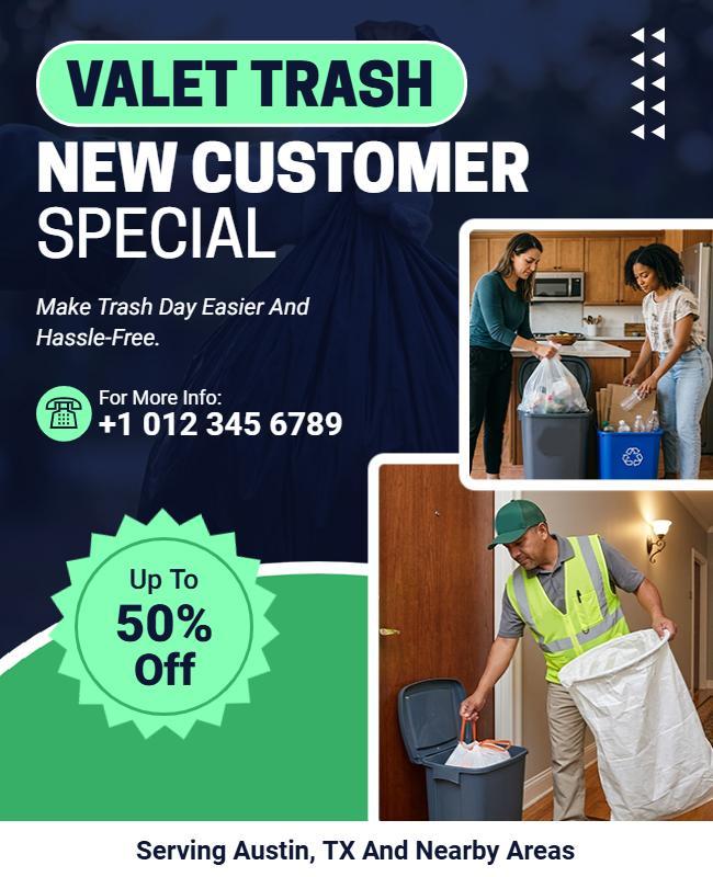 Valet Trash New Customer Discount Flyer Template
