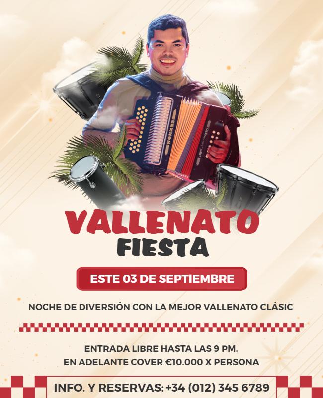 Vallenato Music Celebration Event Flyer Template