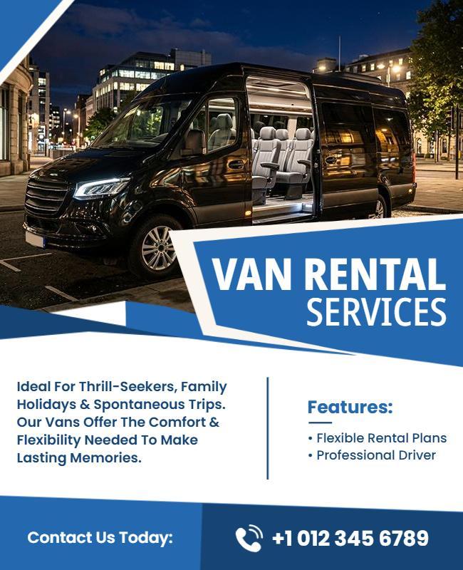 Van Rental Services Promotional Poster Template