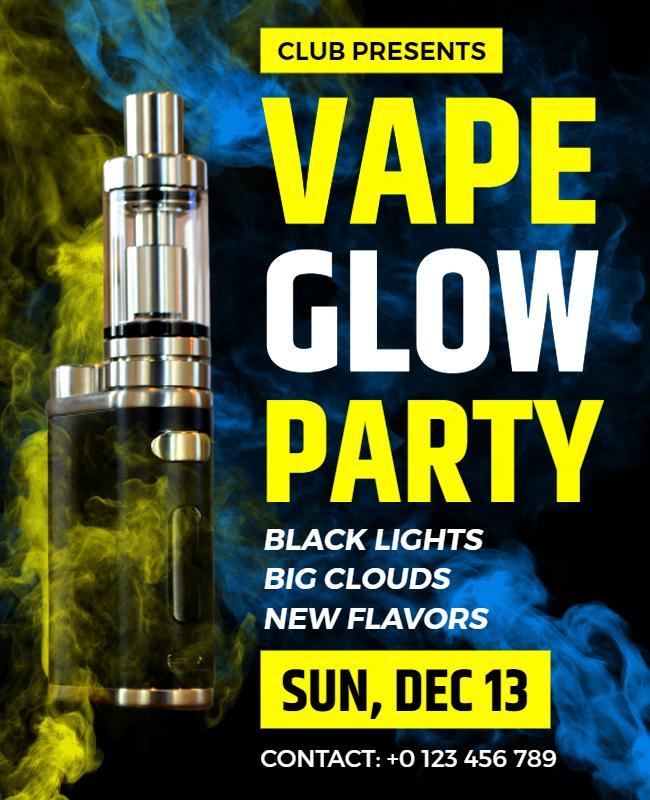 Vape Glow Party Event Flyer Template