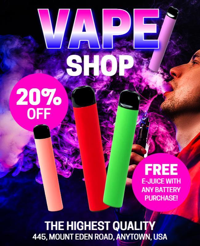 Vape Shop Promotional Discount Flyer Template