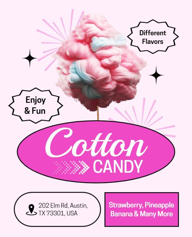 Variety of Flavors Cotton Candy Flyer Template