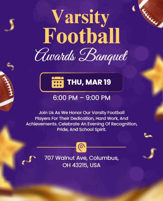 Varsity Football Awards Banquet Flyer Template