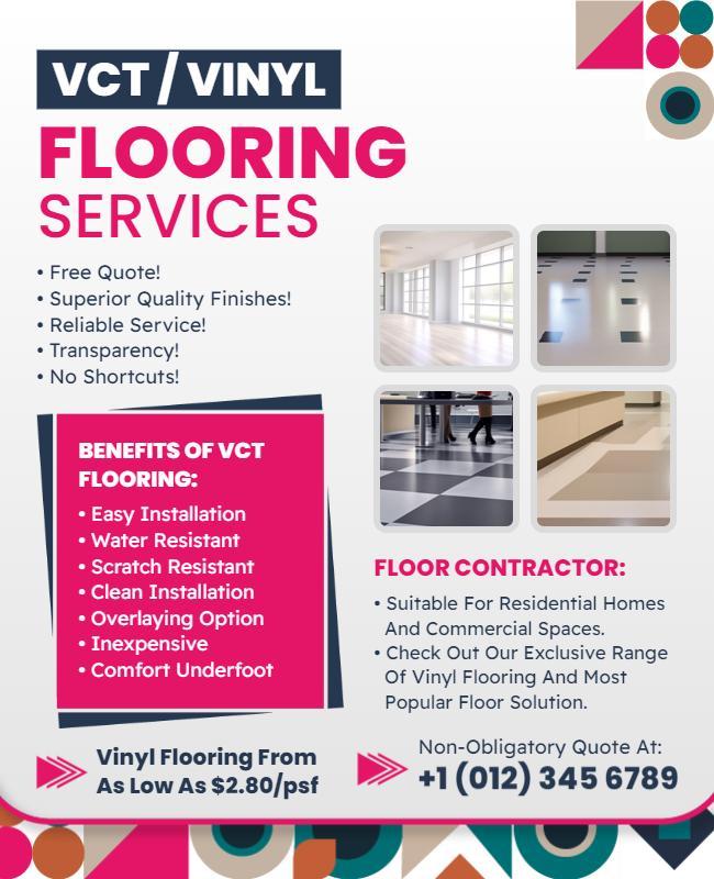 Vct Vinyl Flooring Services Promotional Flyer Template