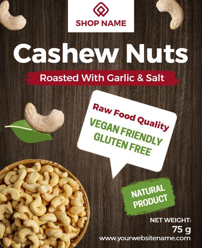 Vegan Friendly Cashew Nuts Promotional Flyer Template