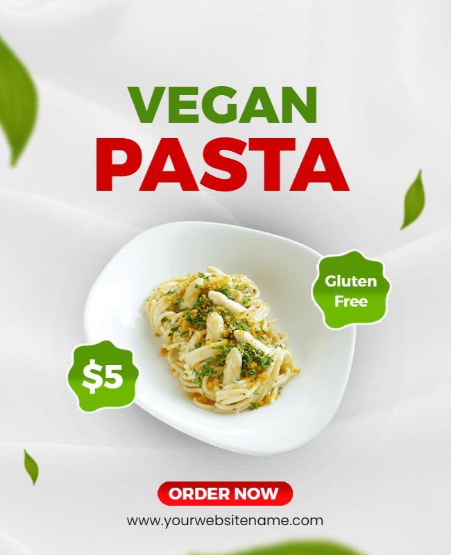 Vegan Gluten Free Pasta Dish Flyer Template