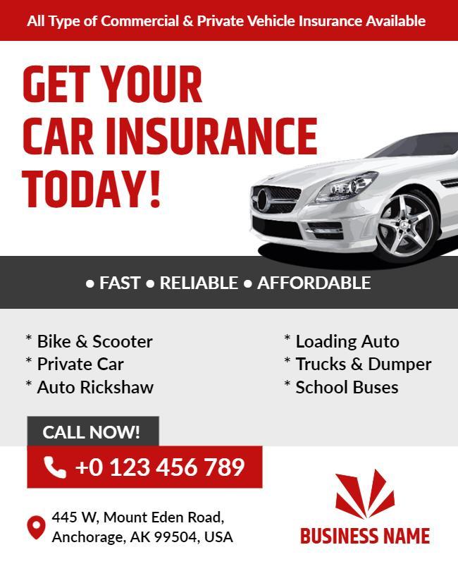 Vehicle Insurance Services Promotional Flyer Template