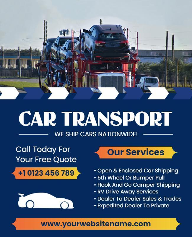 Vehicle Shipping and Transport Services Flyer Template