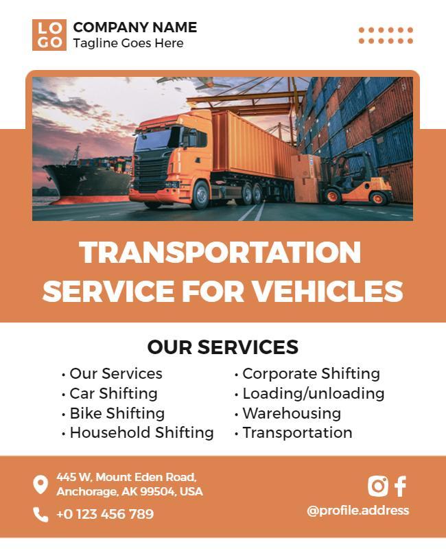 Vehicle Transportation Services Flyer Template