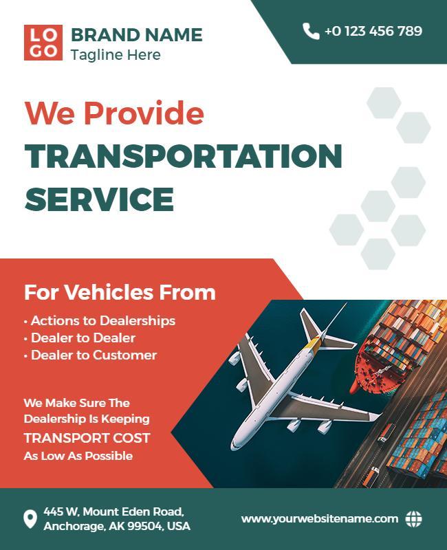 Vehicle Transportation Services Promotional Flyer Template