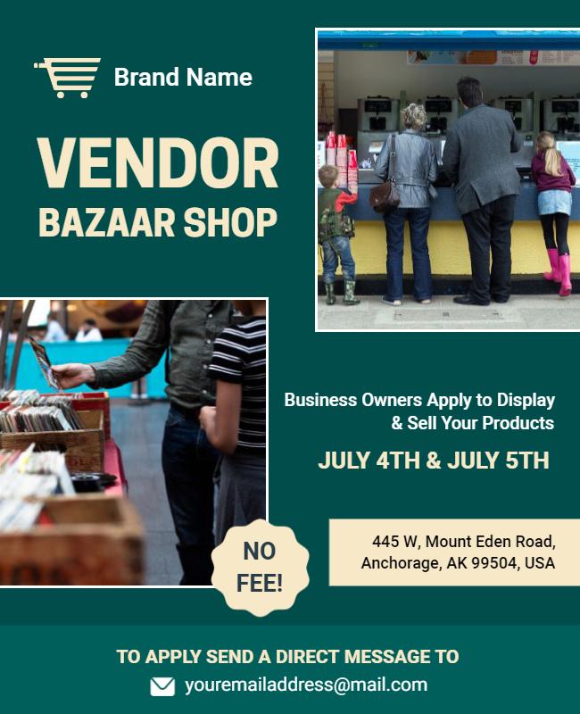 Vendor Bazaar Application Flyer Template