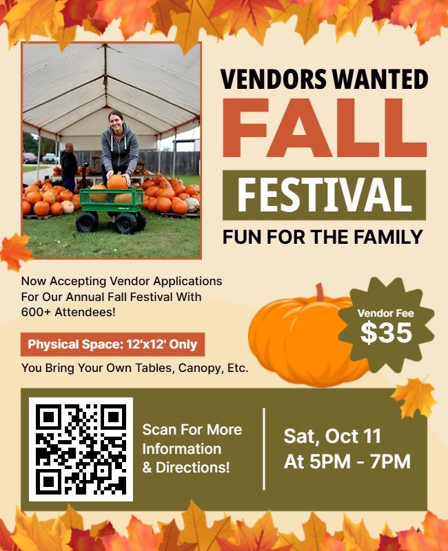 Vendor Wanted for Fall Festival Flyer Template