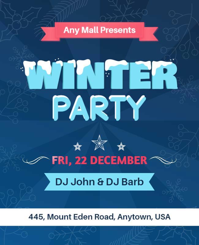 Verdun Green Winter Party Flyer Template