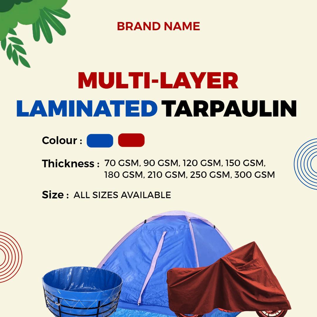 Versatile Blue and Red Multi-Layer Laminated Tarpaulin Ad Template