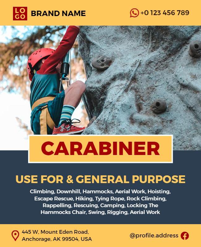 Versatile Carabiner Outdoor Activity Flyer Template