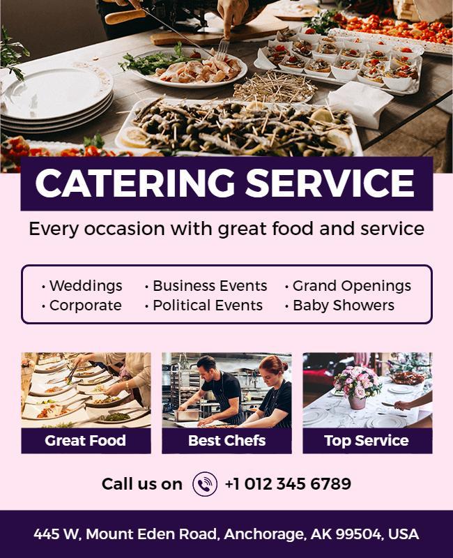 Versatile Catering Services for Any Event Flyer Template