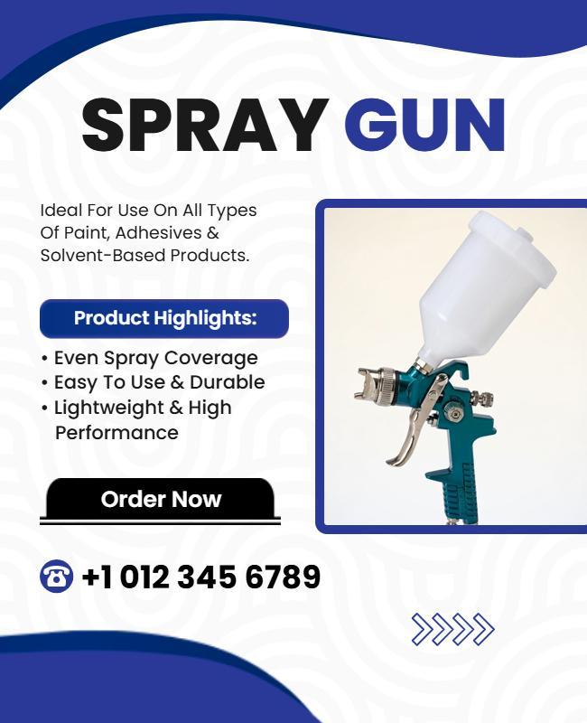 Versatile Paint Spray Gun Product Advertising Poster Template
