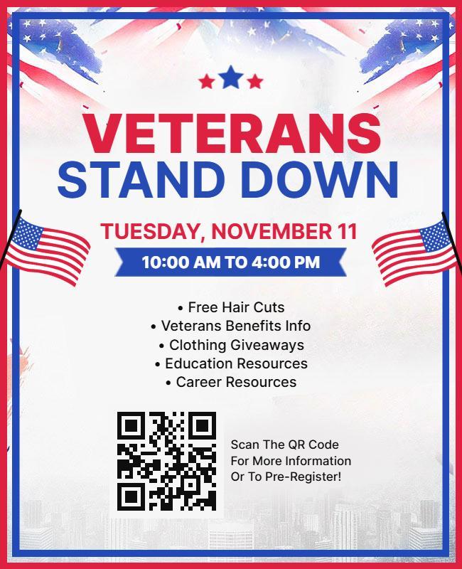 Veteran Stand Down Event Information Flyer Template