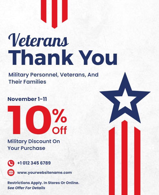 Veterans Appreciation Discount Flyer Template