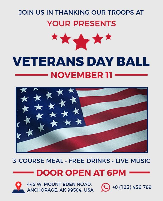 Veterans Day Ball Event Flyer Template