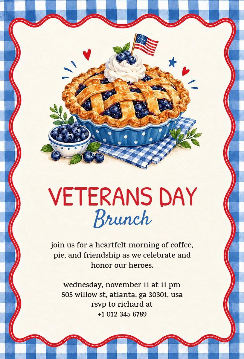 Veterans Day Brunch Celebration Invitation Template