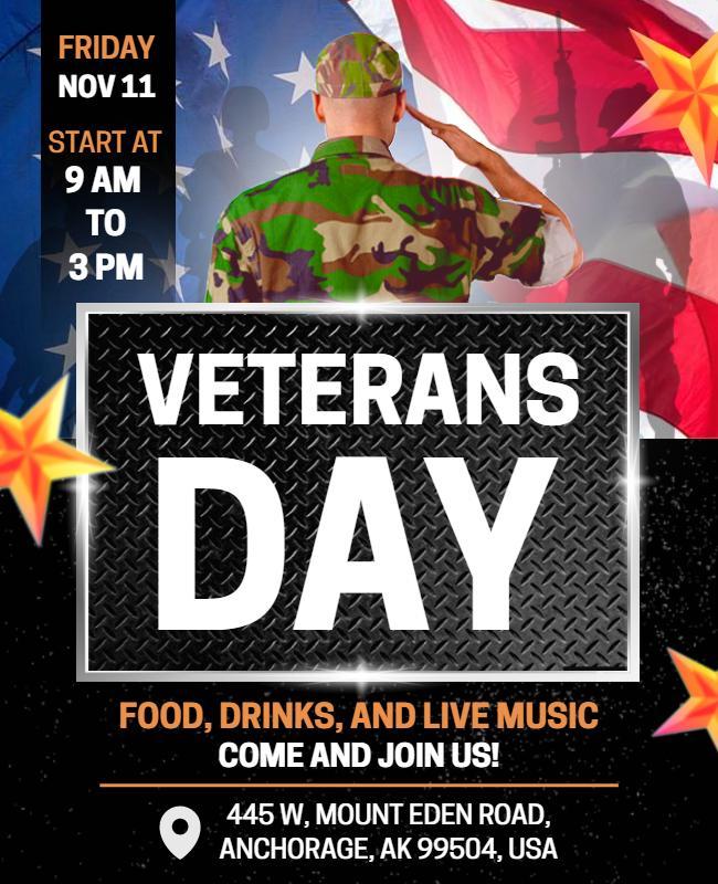 Veterans Day Celebration Event Flyer Template