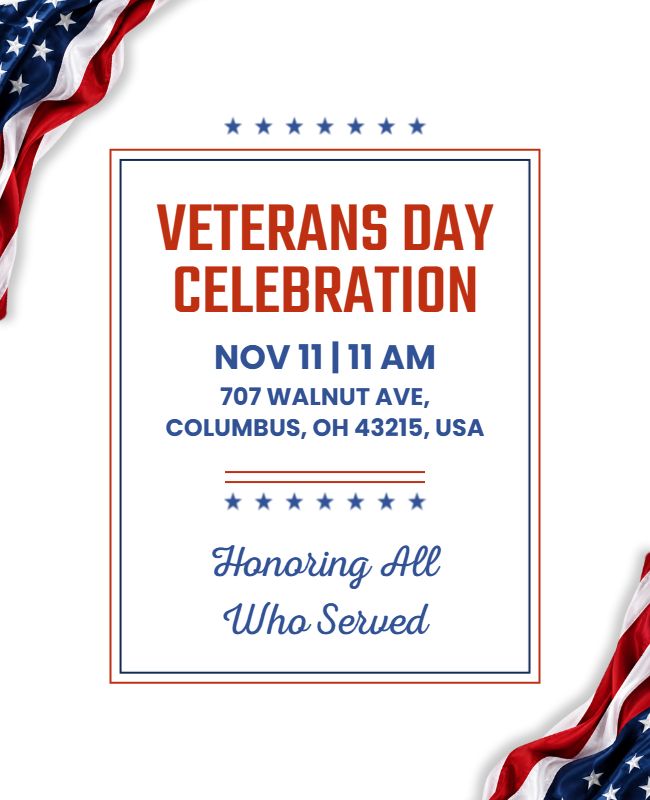 Veterans Day Celebration Event Poster Template
