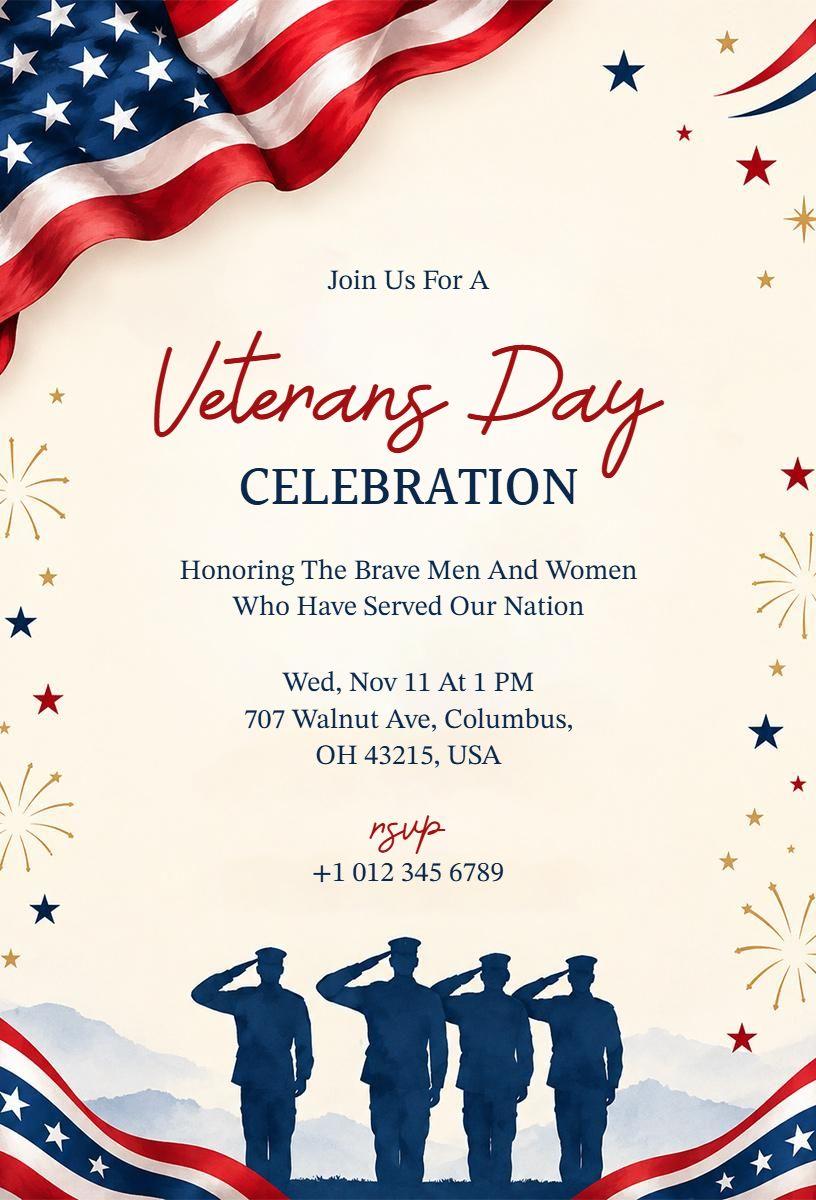 Veterans Day Celebration Invitation Template