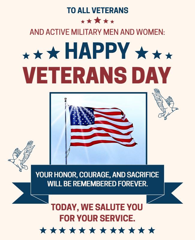 Veterans Day Celebration Tribute Flyer Template