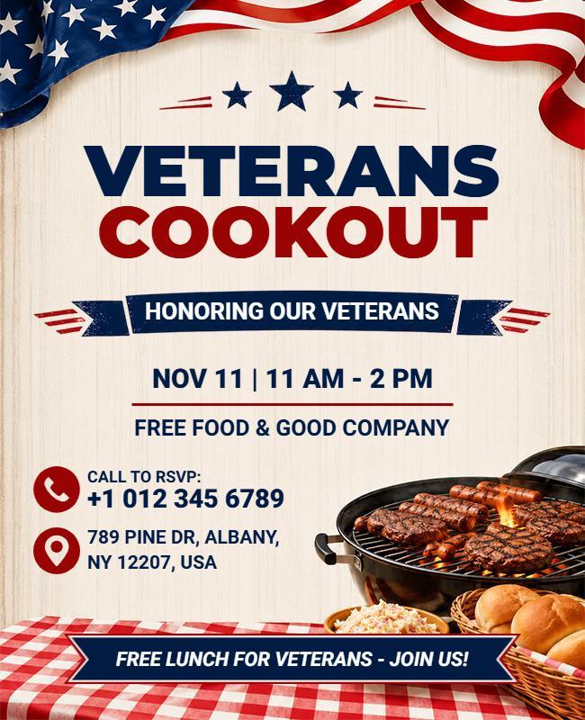 Veterans Day Cookout Event Flyer Template