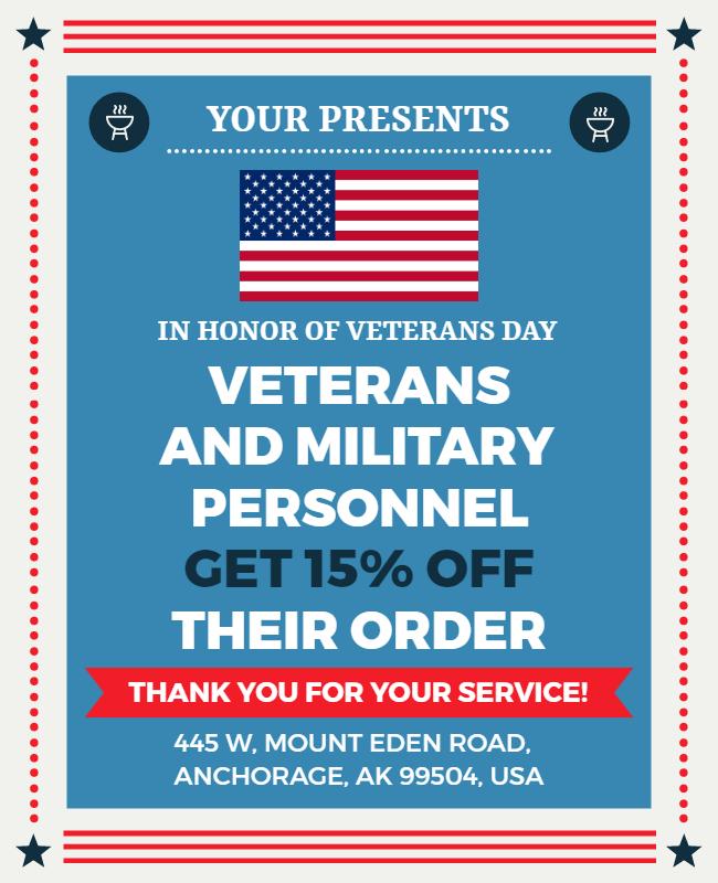 Veterans Day Discount Offer Flyer Template