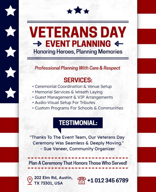 Veterans Day Event Planning Flyer Template